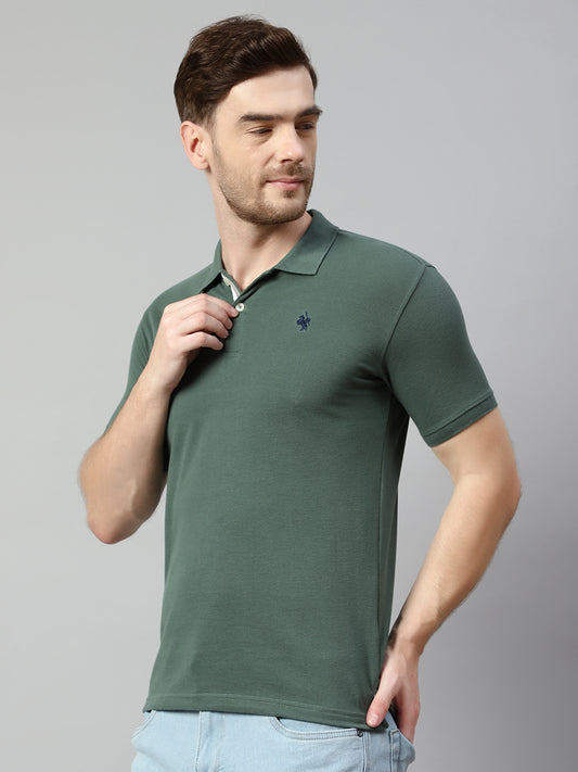 Cantabil Men Olive T-Shirt (7113874079883)