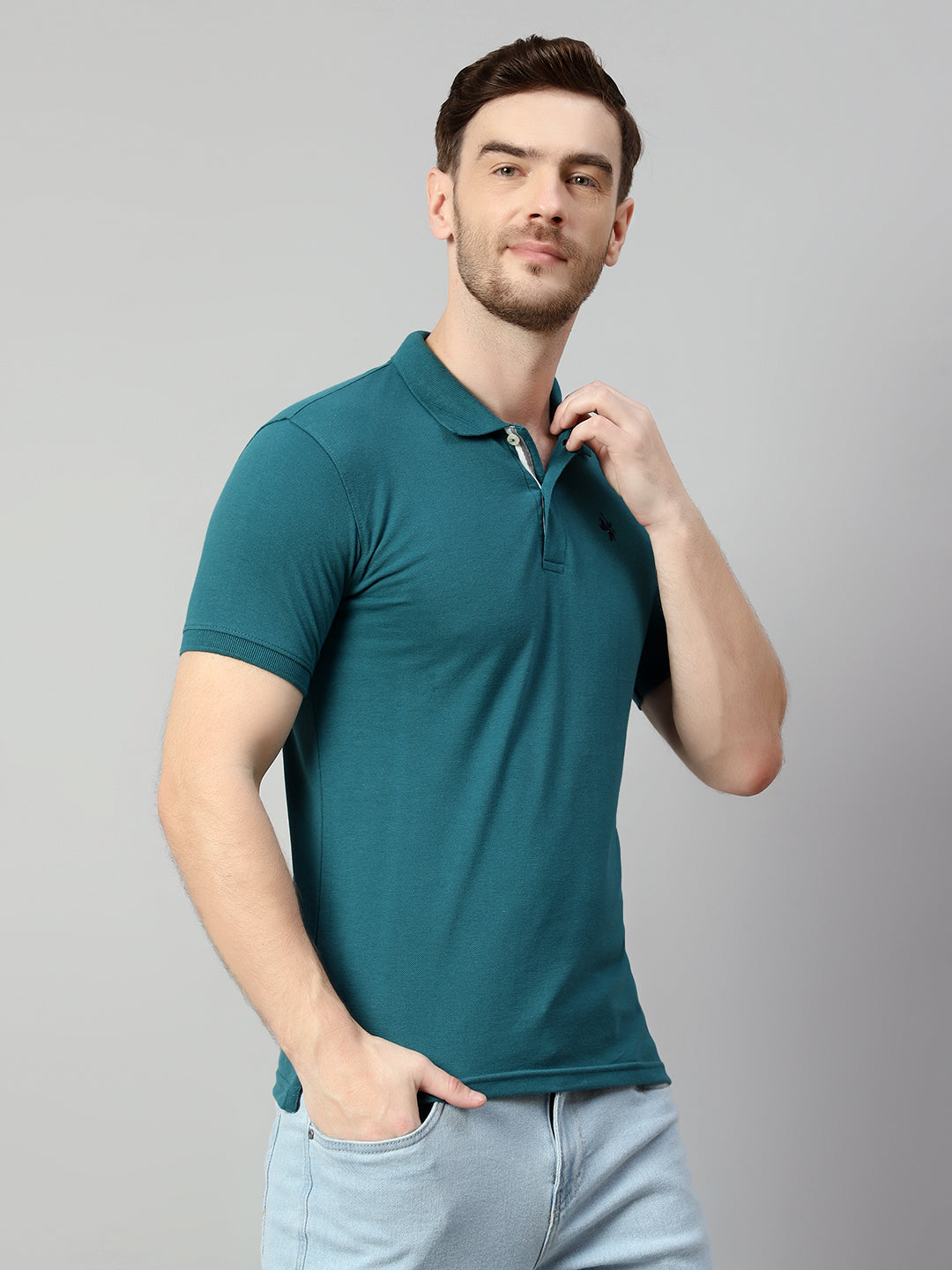 Cantabil Men Teal T-Shirt (7113903669387)