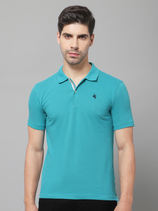 Cantabil Men Turquoise T-Shirt (7132825813131)