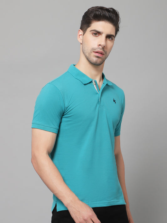 Cantabil Men Turquoise T-Shirt (7132825813131)