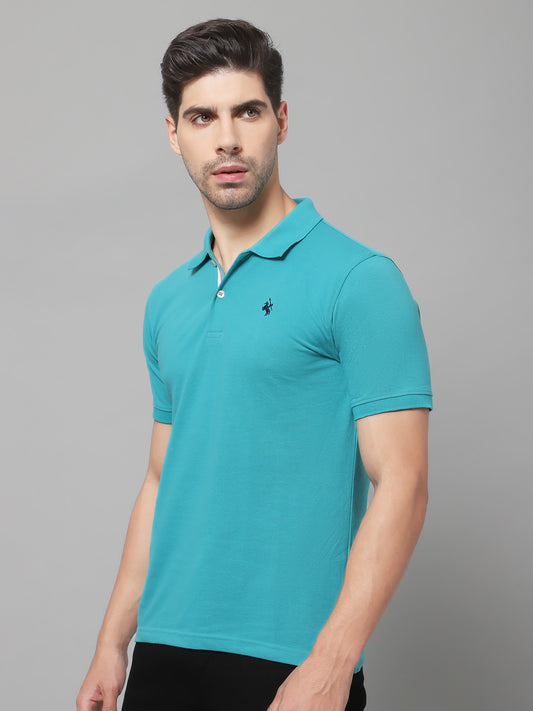Cantabil Men Turquoise T-Shirt (7132825813131)