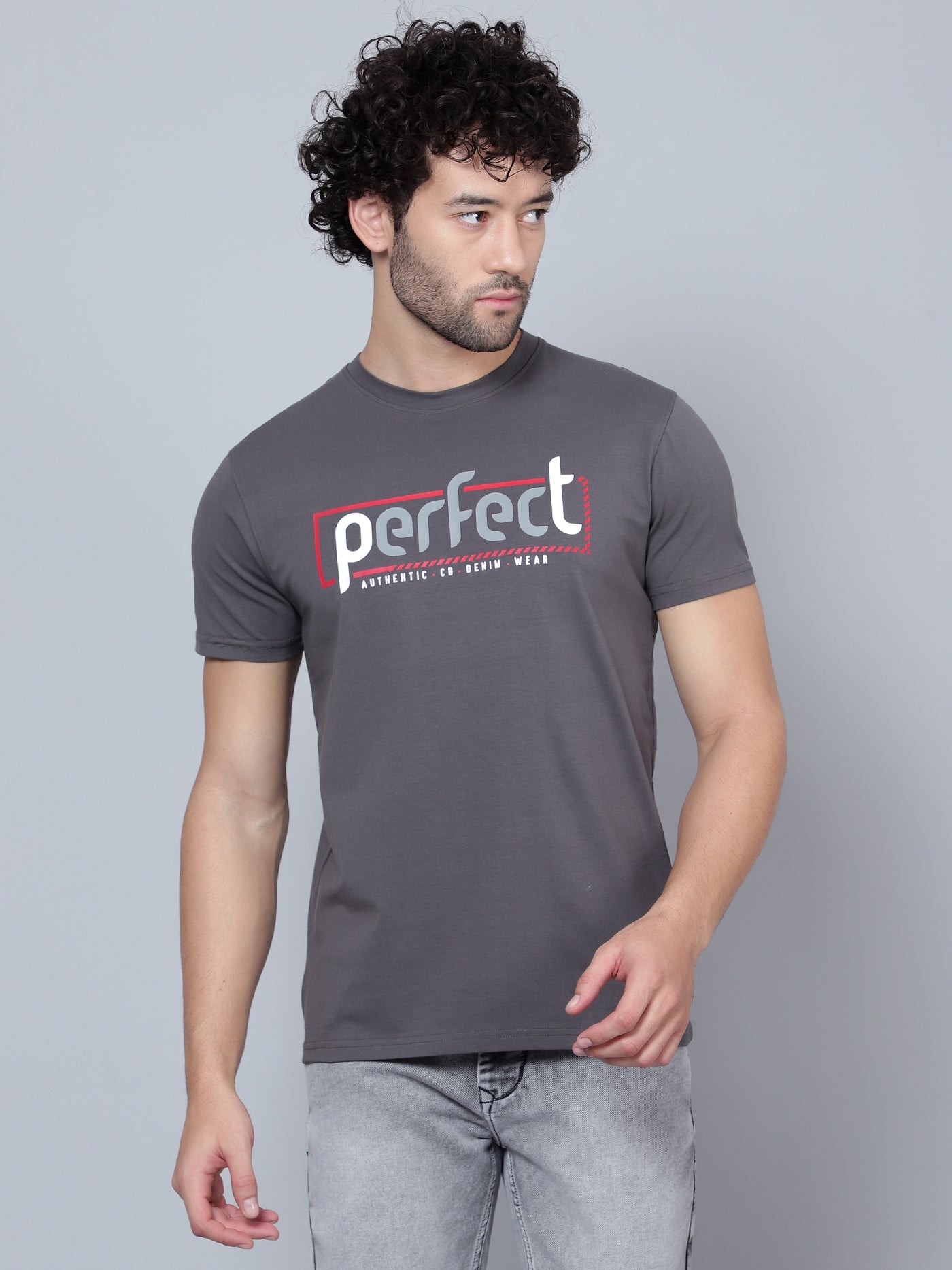 Cantabil Men Grey T-Shirt (7134080499851)