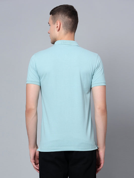 Cantabil Men Light Teal Polo T-Shirt (7133845946507)