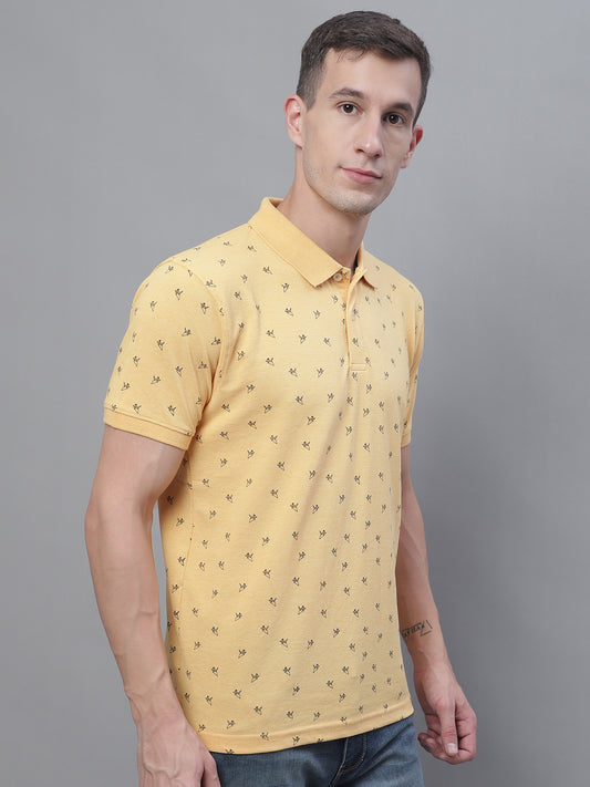 Cantabil Men Yellow Polo Neck T-Shirt (7136104349835)