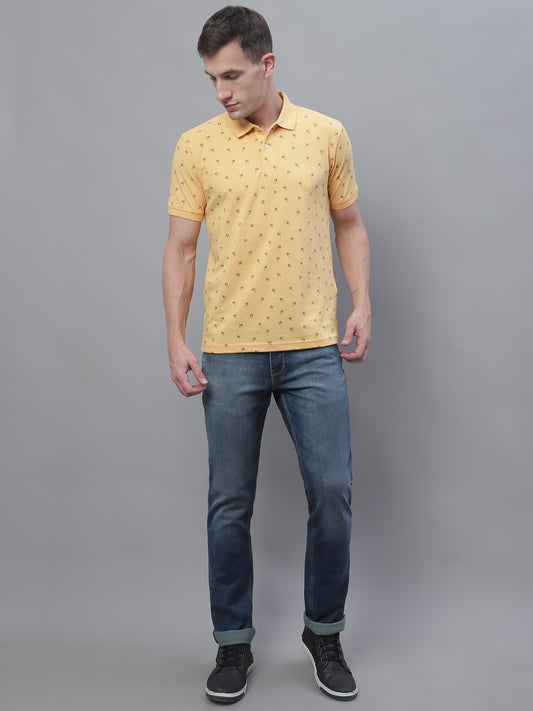 Cantabil Men Yellow Polo Neck T-Shirt (7136104349835)