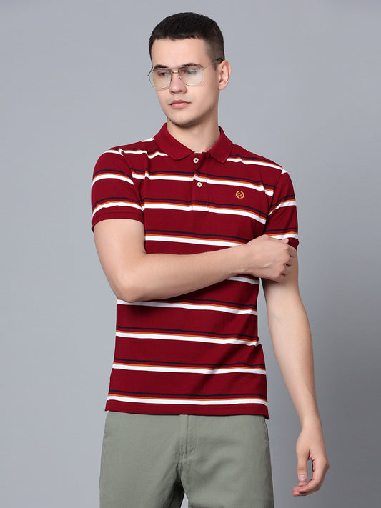 Cantabil Men Maroon Polo T-Shirt (7133851156619)