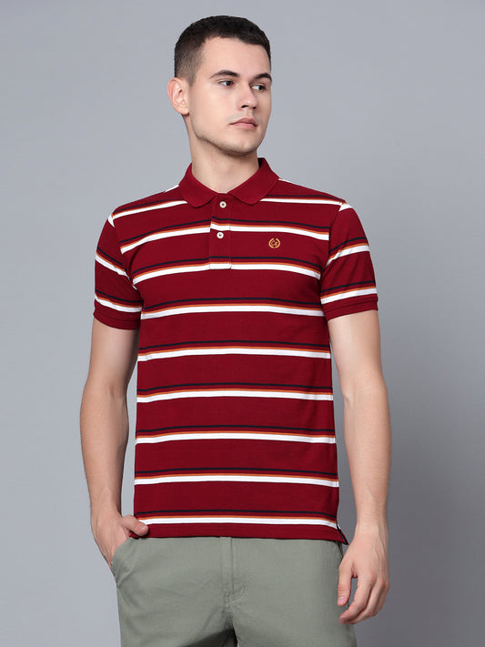 Cantabil Men Maroon Polo T-Shirt (7133851156619)