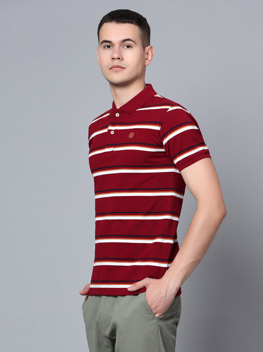 Cantabil Men Maroon Polo T-Shirt (7133851156619)