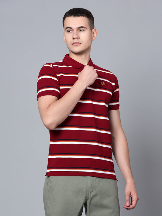 Cantabil Men Maroon Polo T-Shirt (7133851156619)