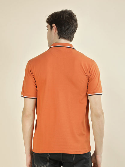 T-Shirt for Men | Breathable & Soft with Color Fastness Regular Fit Polo Neck Poly Cotton Fabric Solid Pattern