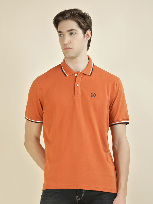 T-Shirt for Men | Breathable & Soft with Color Fastness Regular Fit Polo Neck Poly Cotton Fabric Solid Pattern