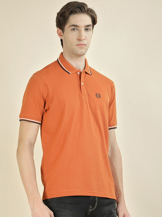 T-Shirt for Men | Breathable & Soft with Color Fastness Regular Fit Polo Neck Poly Cotton Fabric Solid Pattern