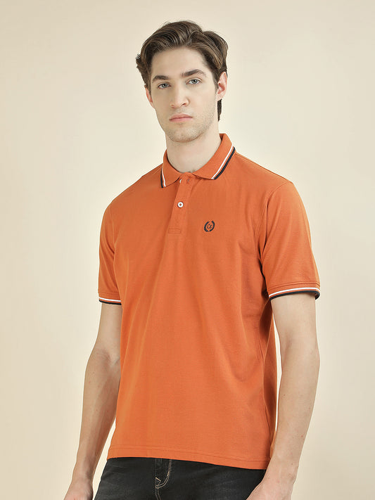 T-Shirt for Men | Breathable & Soft with Color Fastness Regular Fit Polo Neck Poly Cotton Fabric Solid Pattern