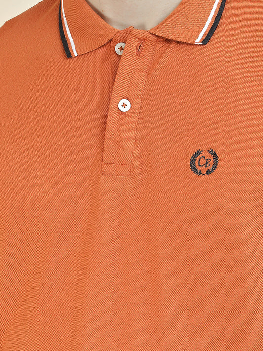 T-Shirt for Men | Breathable & Soft with Color Fastness Regular Fit Polo Neck Poly Cotton Fabric Solid Pattern