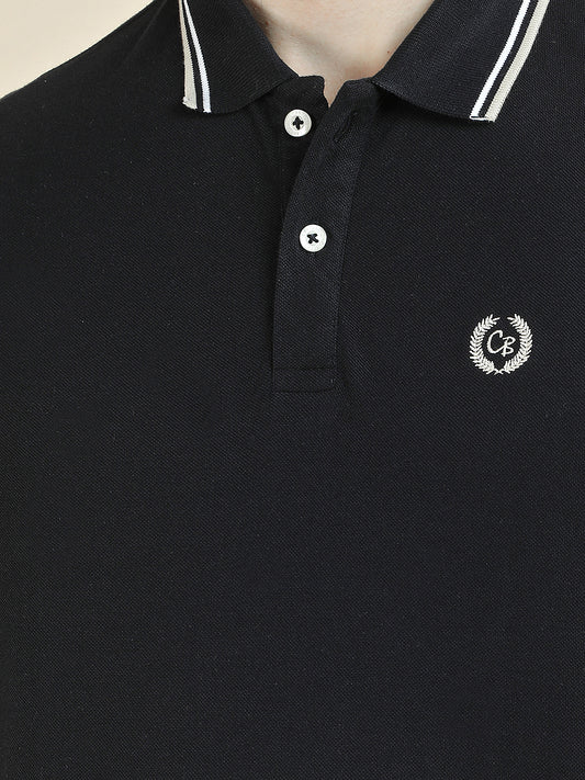 T-Shirt for Men | Breathable & Soft with Color Fastness Regular Fit Polo Neck Poly Cotton Fabric Solid Pattern