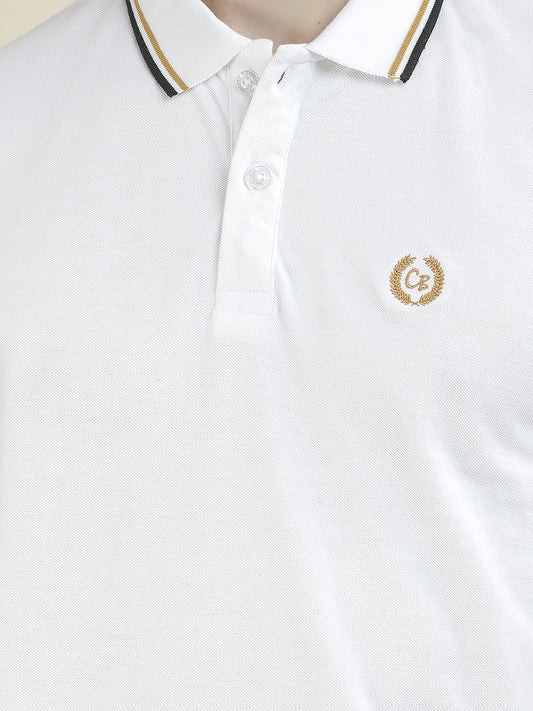 T-Shirt for Men | Breathable & Soft with Color Fastness Regular Fit Polo Neck Poly Cotton Fabric Solid Pattern