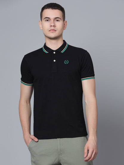 Cantabil Men Black Polo T-Shirt (7133862953099)