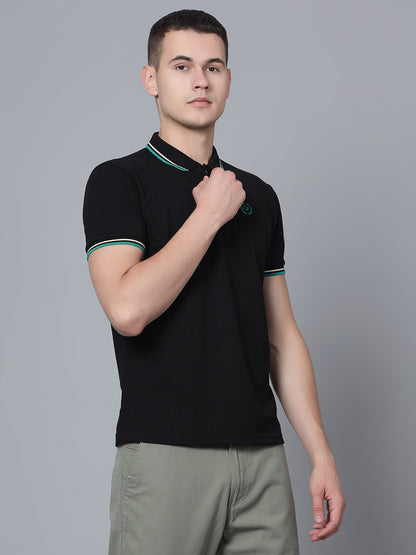 Cantabil Men Black Polo T-Shirt (7133862953099)