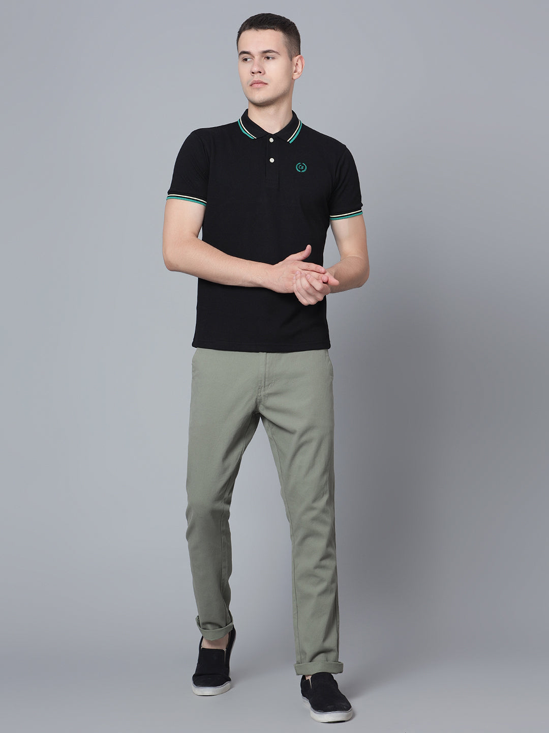 Cantabil Men Black Polo T-Shirt (7133862953099)