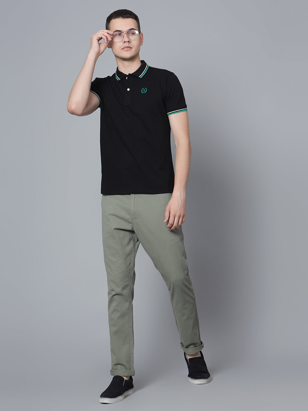 Cantabil Men Black Polo T-Shirt (7133862953099)