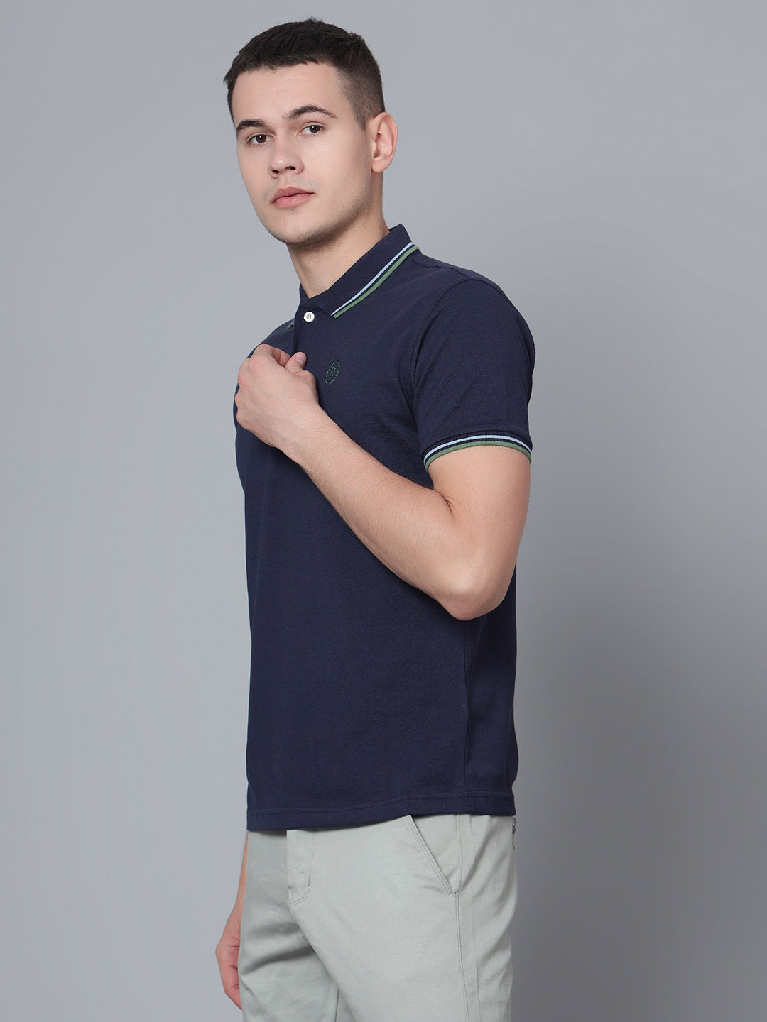 Cantabil Men Dark Blue Polo T-Shirt (7133866066059)