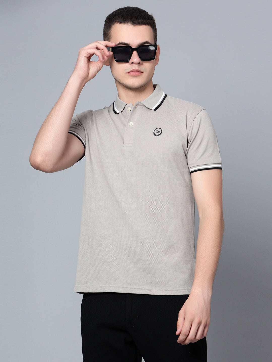 Cantabil Men Grey Polo T-Shirt (7133892739211)