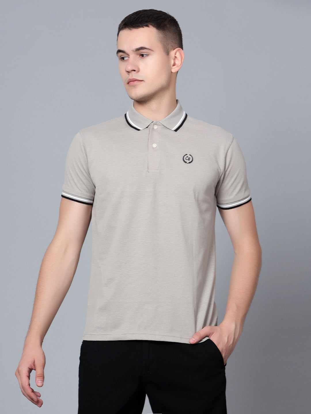 Cantabil Men Grey Polo T-Shirt (7133892739211)