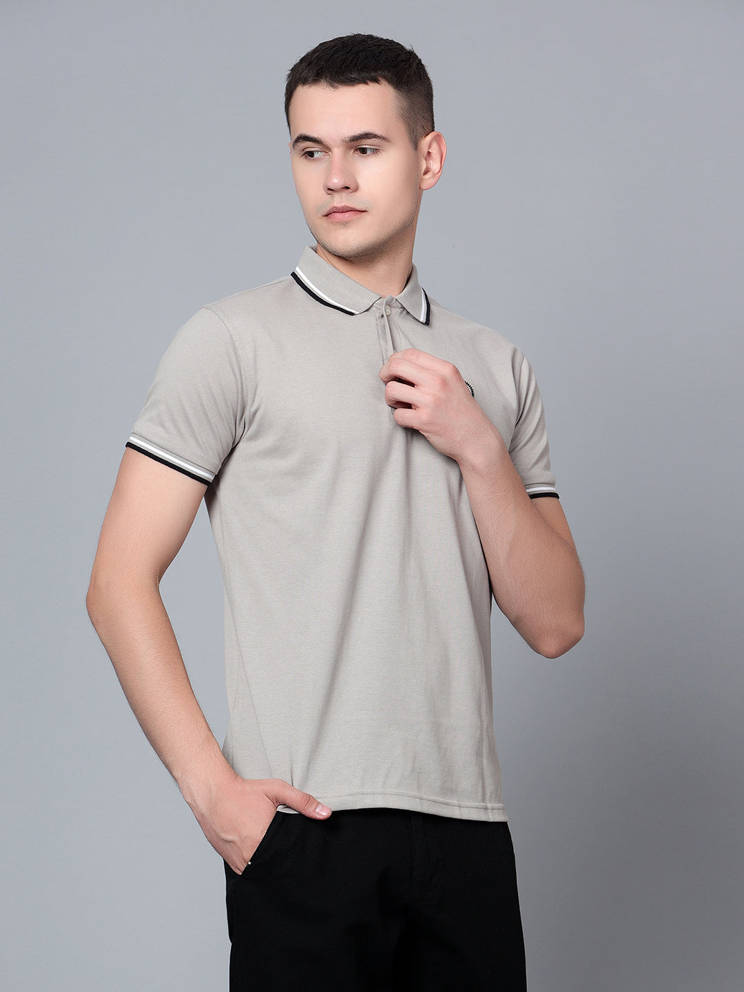 Cantabil Men Grey Polo T-Shirt (7133892739211)