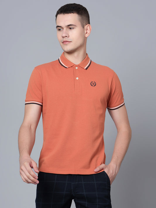 Cantabil Men Light Brown Polo T-Shirt (7133897228427)