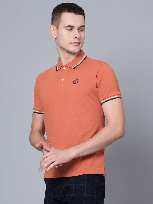 Cantabil Men Light Brown Polo T-Shirt (7133897228427)