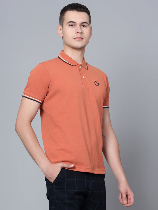 Cantabil Men Light Brown Polo T-Shirt (7133897228427)