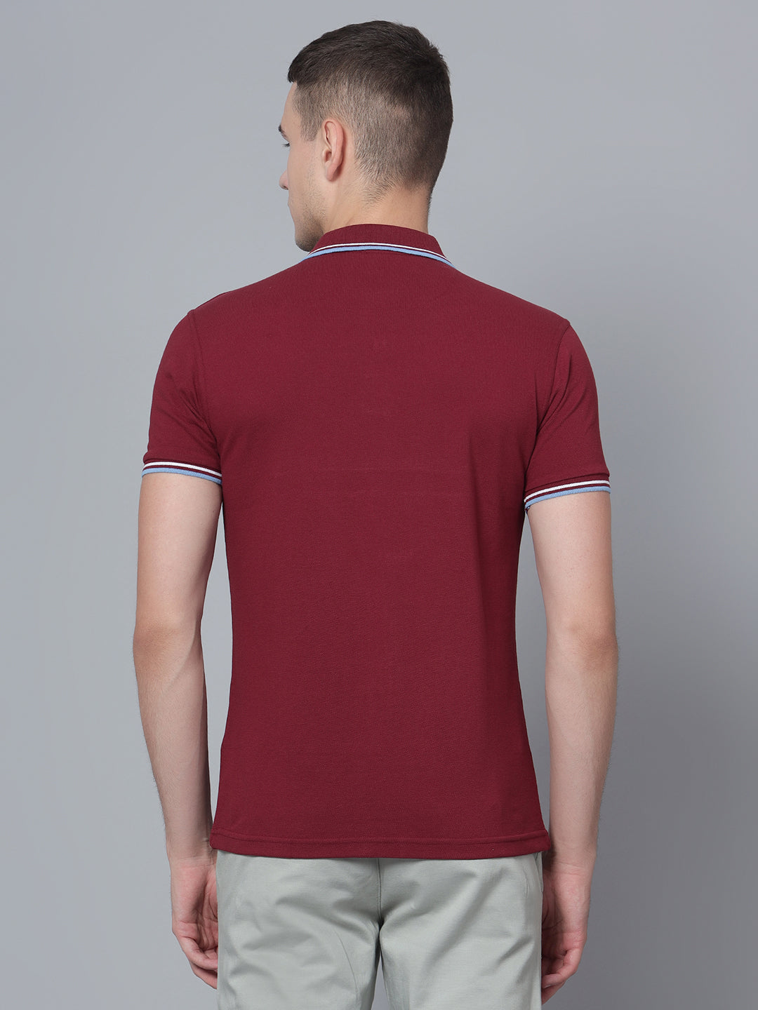 Cantabil Men Maroon Polo T-Shirt (7133898145931)