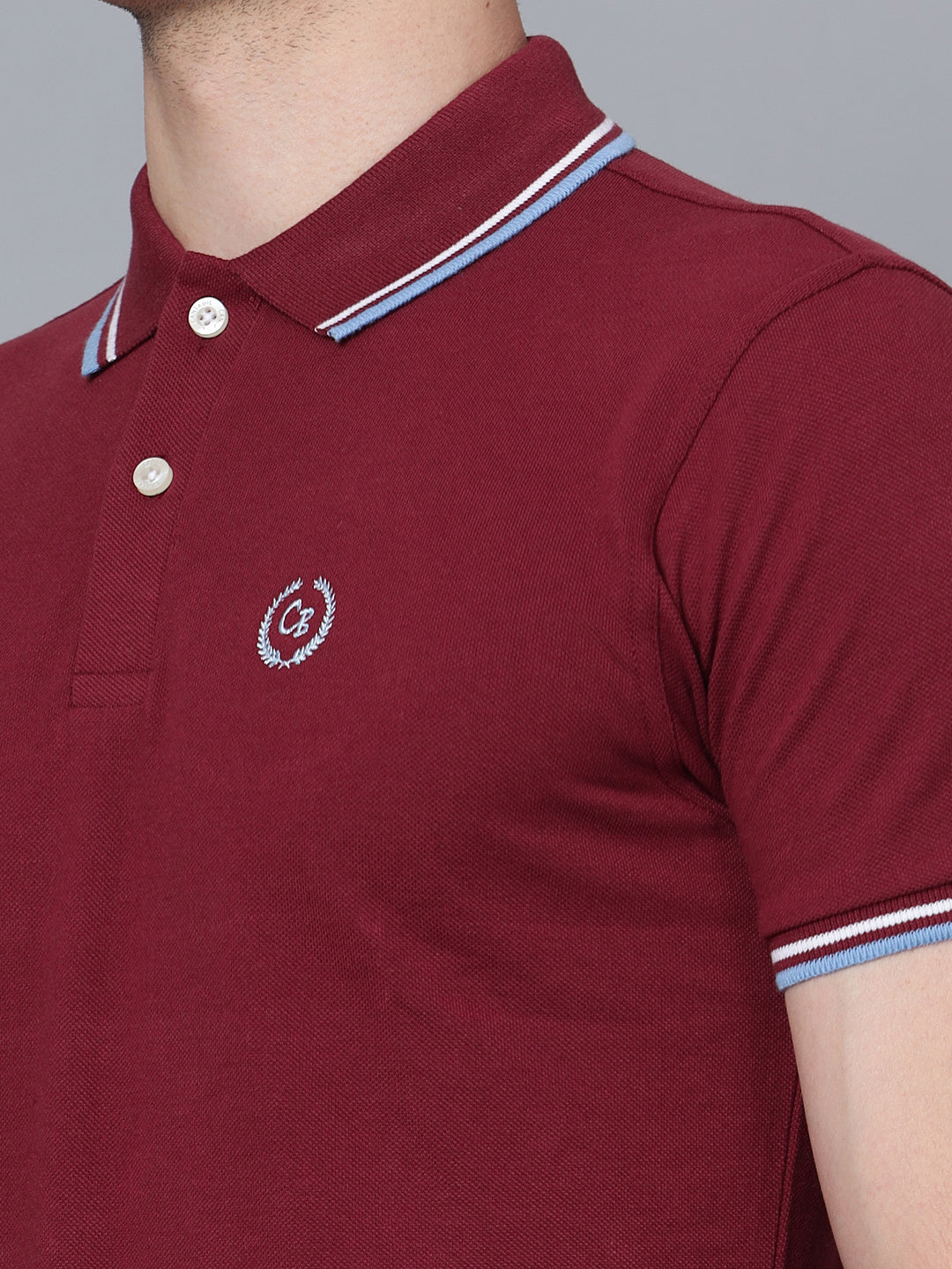 Cantabil Men Maroon Polo T-Shirt (7133898145931)