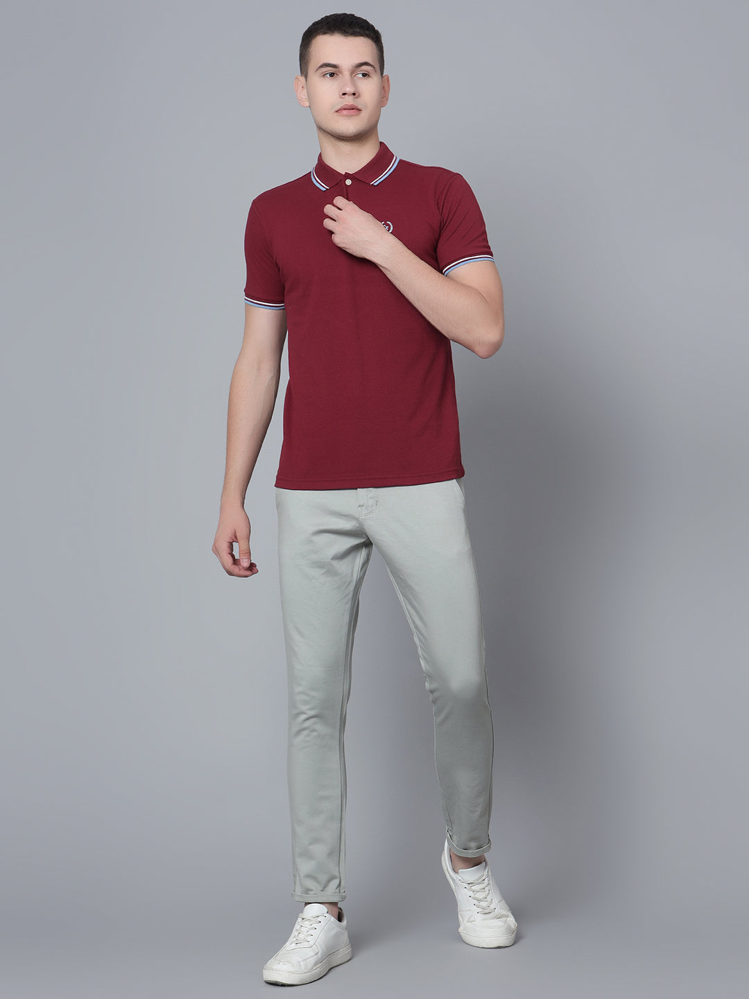 Cantabil Men Maroon Polo T-Shirt (7133898145931)