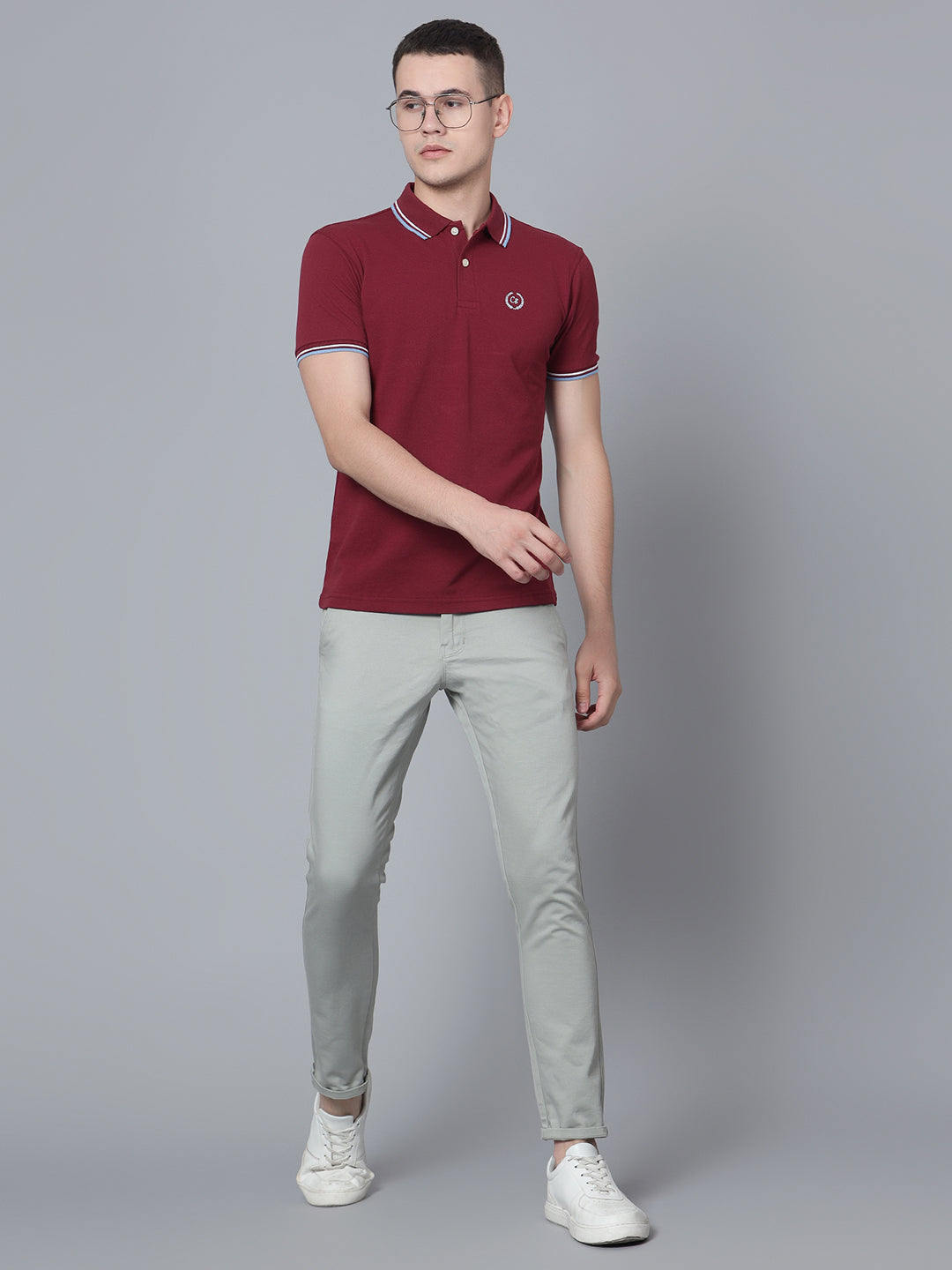 Cantabil Men Maroon Polo T-Shirt (7133898145931)