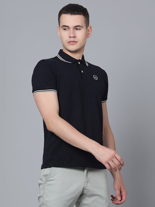 Cantabil Men Navy Polo T-Shirt (7133899489419)