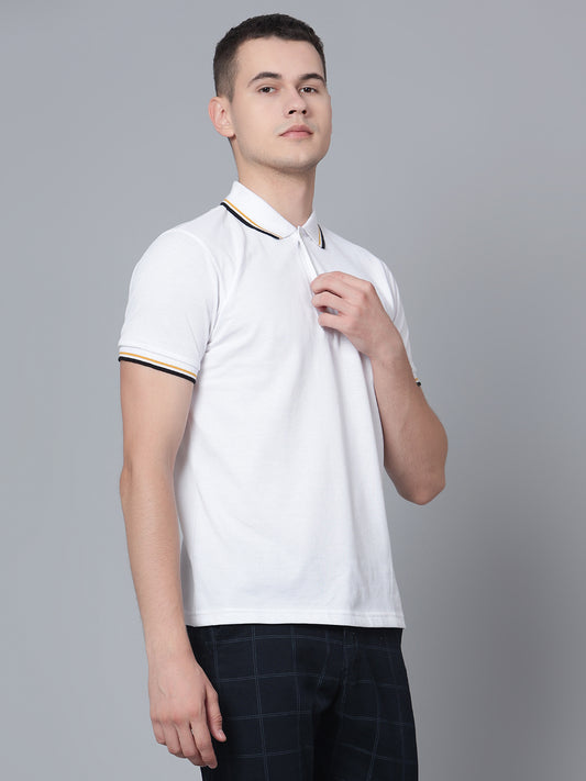 Cantabil Men White Polo T-Shirt (7133902504075)