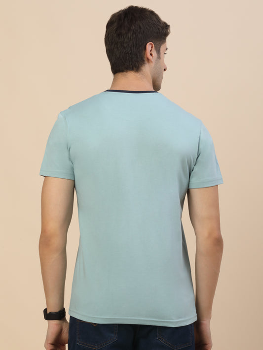 T-Shirt for Men | Breathable & Soft with Color Fastness Regular Fit Round Neck Poly Cotton Fabric Printed Pattern