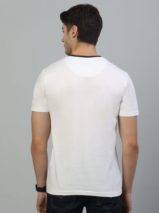 T-Shirt for Men | Breathable & Soft with Color Fastness Regular Fit Round Neck Poly Cotton Fabric Printed Pattern