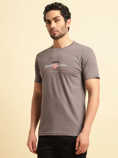 T-Shirt for Men | Breathable & Soft with Color Fastness Regular Fit Round Neck Poly Cotton Fabric Printed Pattern