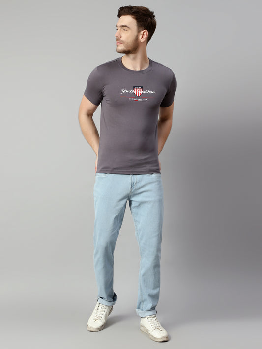 Cantabil Men Dark Grey T-Shirt (7113879945355)