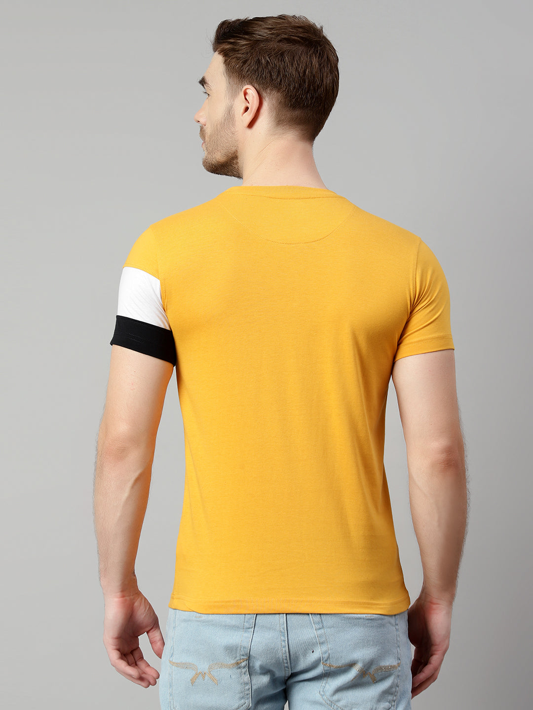 Cantabil Men Mustard T-Shirt (7113884270731)