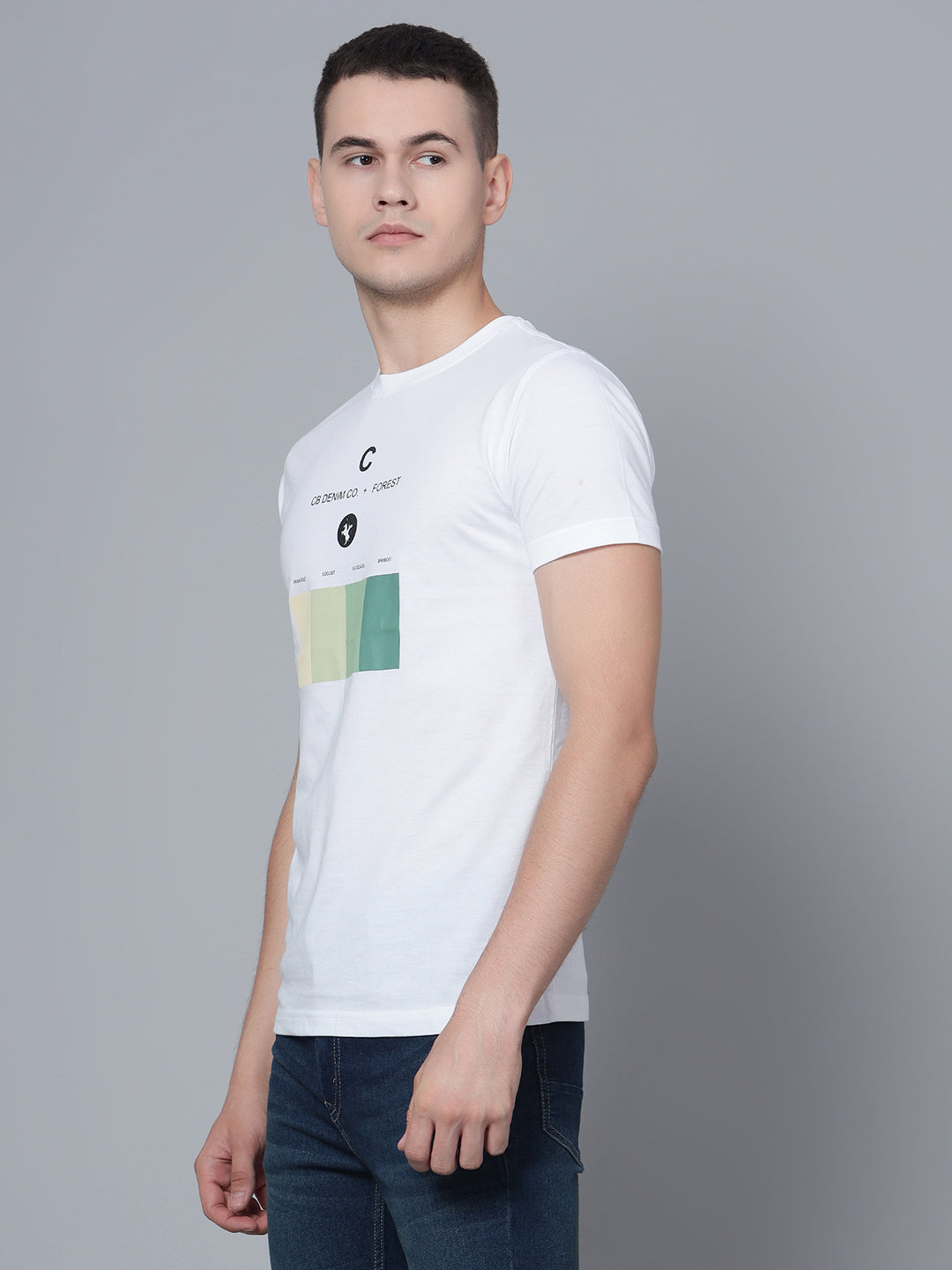 Cantabil Men White T-Shirt (7133910958219)