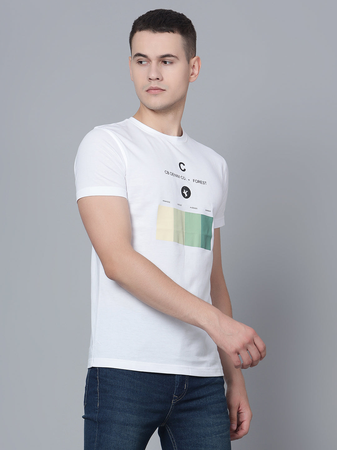 Cantabil Men White T-Shirt (7133910958219)