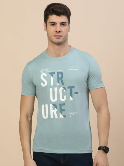T-Shirt for Men | Breathable & Soft with Color Fastness Regular Fit Round Neck Poly Cotton Fabric Printed Pattern