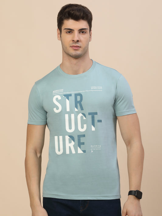 T-Shirt for Men | Breathable & Soft with Color Fastness Regular Fit Round Neck Poly Cotton Fabric Printed Pattern