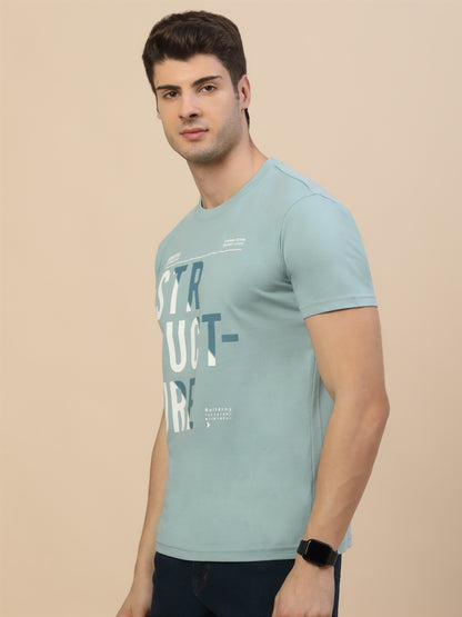 T-Shirt for Men | Breathable & Soft with Color Fastness Regular Fit Round Neck Poly Cotton Fabric Printed Pattern