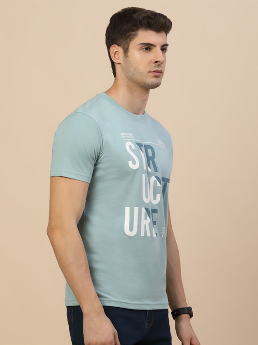 T-Shirt for Men | Breathable & Soft with Color Fastness Regular Fit Round Neck Poly Cotton Fabric Printed Pattern