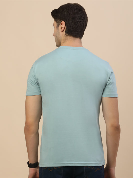 T-Shirt for Men | Breathable & Soft with Color Fastness Regular Fit Round Neck Poly Cotton Fabric Printed Pattern