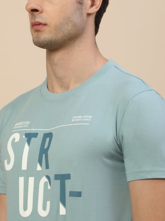 T-Shirt for Men | Breathable & Soft with Color Fastness Regular Fit Round Neck Poly Cotton Fabric Printed Pattern